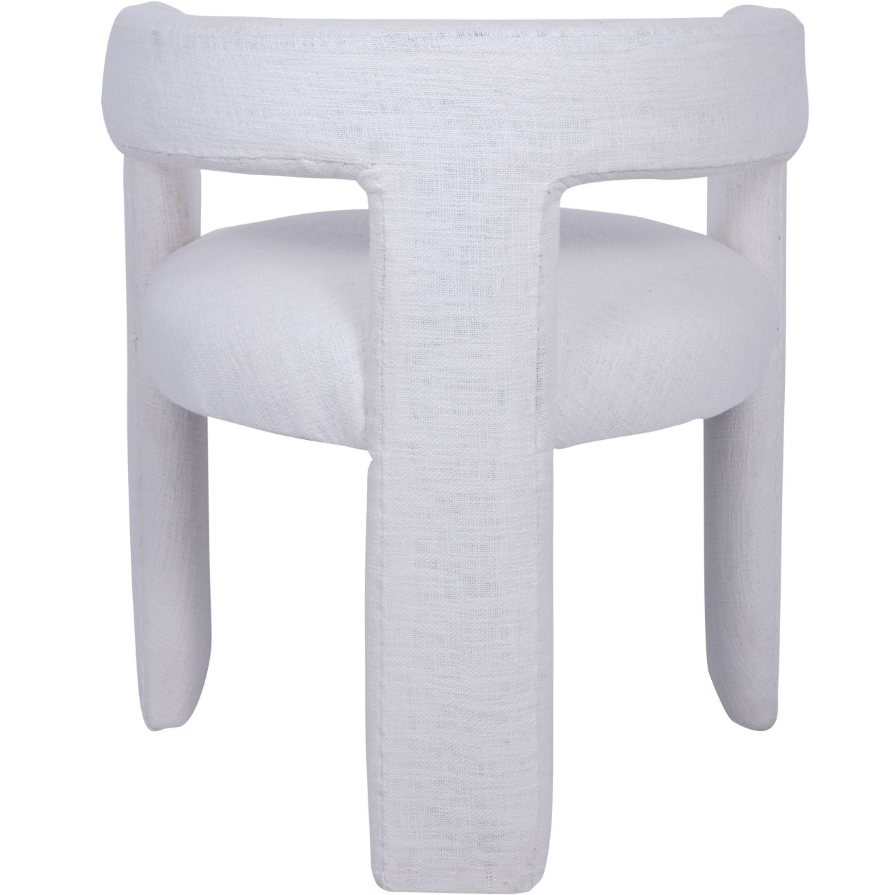 Slub Ivory White Linen Three Legged Slub Chair